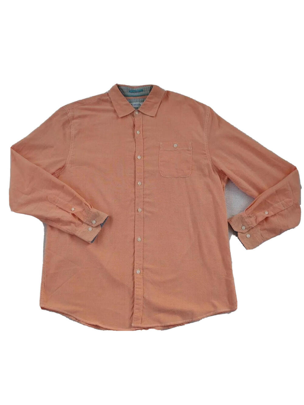 Michael Brandon Men's Long Sleeve Button Down Pastel Orange Dress Shirt - XL